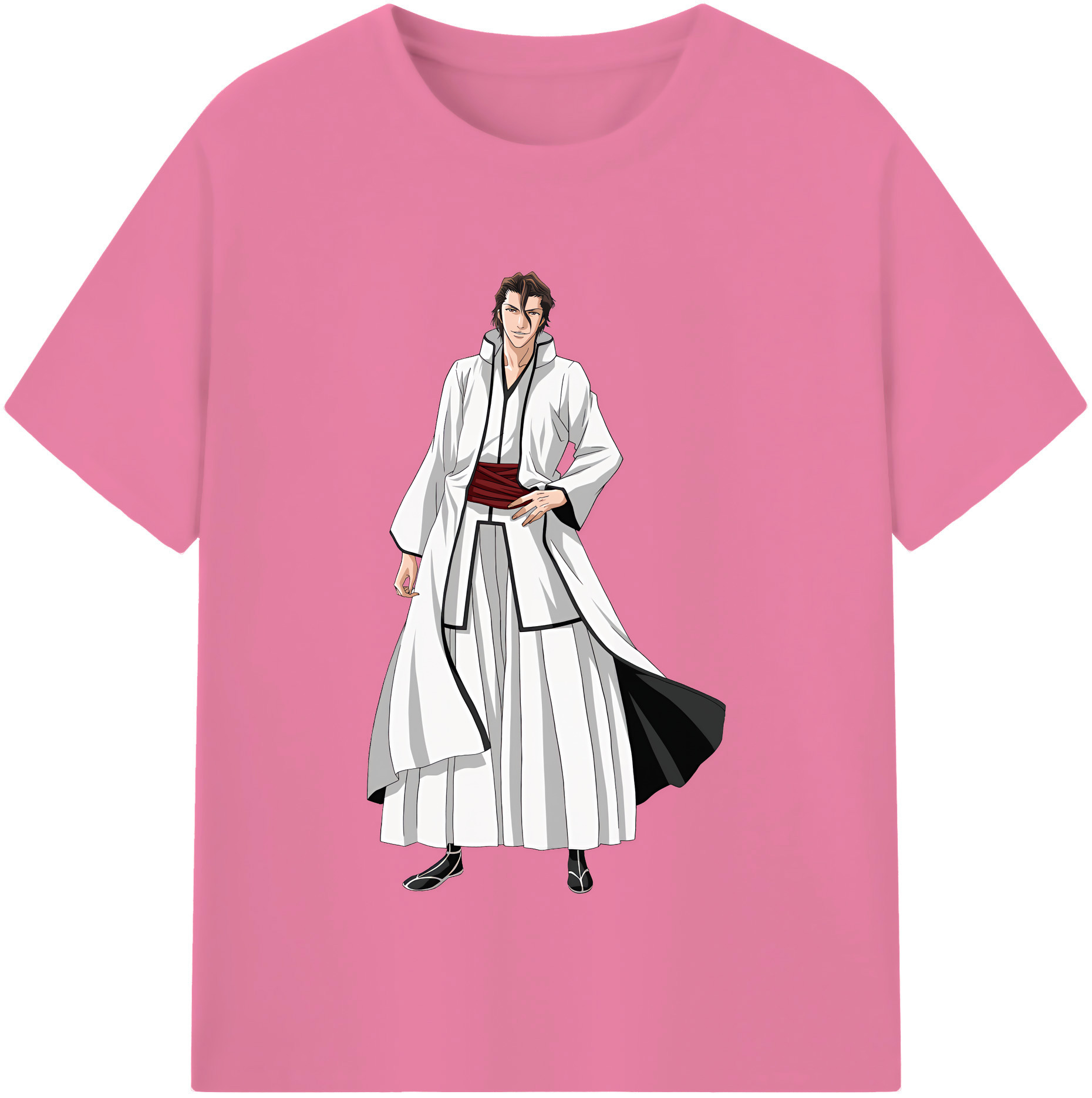 （画像用） ブリーチ 藍染 惣右介（あいぜん そうすけ） BLEACH Aizen Sousuke 綿100％半袖Tシャツ（フロントプリント）